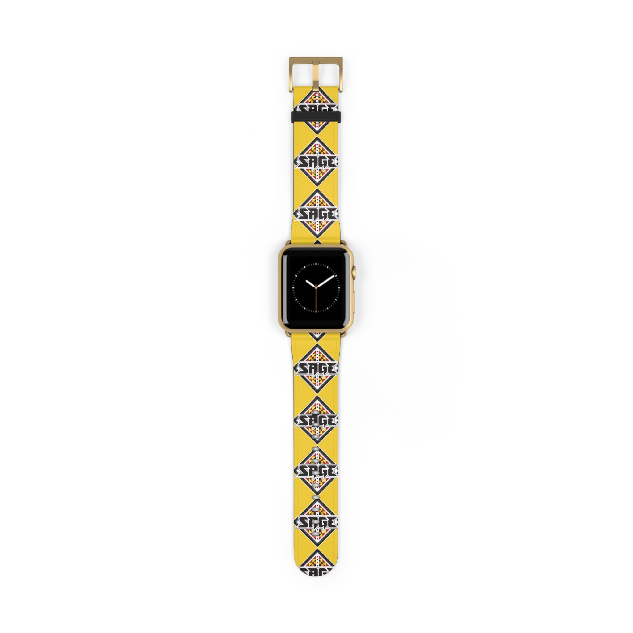 SAGE Geometric Leather Yellow Apple Watch Band