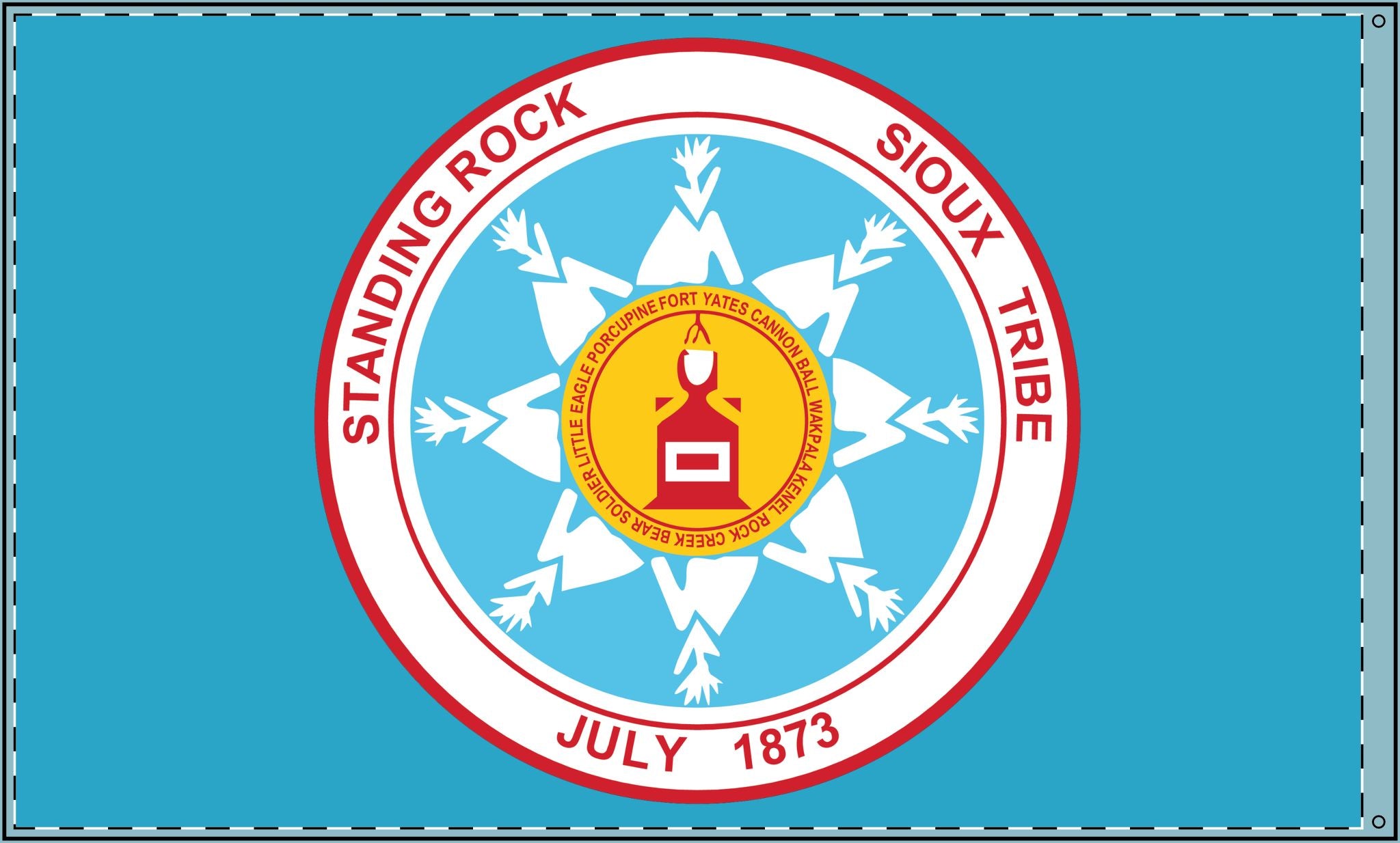 Double Sided Standing Rock Sioux Tribe Flag – Turquoise