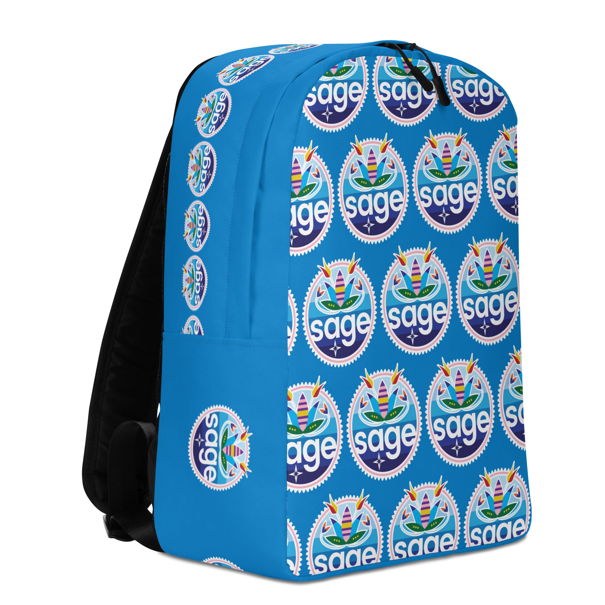 SAGE Flower Blue Minimalist Backpack